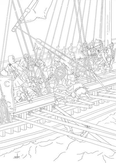 Batalla de Lepanto (dibujo preparatorio)