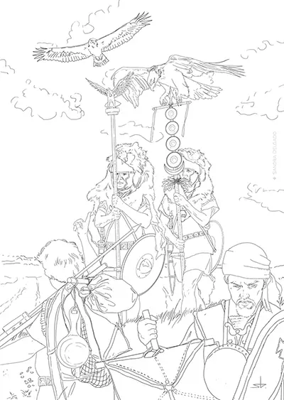 Las águilas, las águilas (dibujo preparatorio)