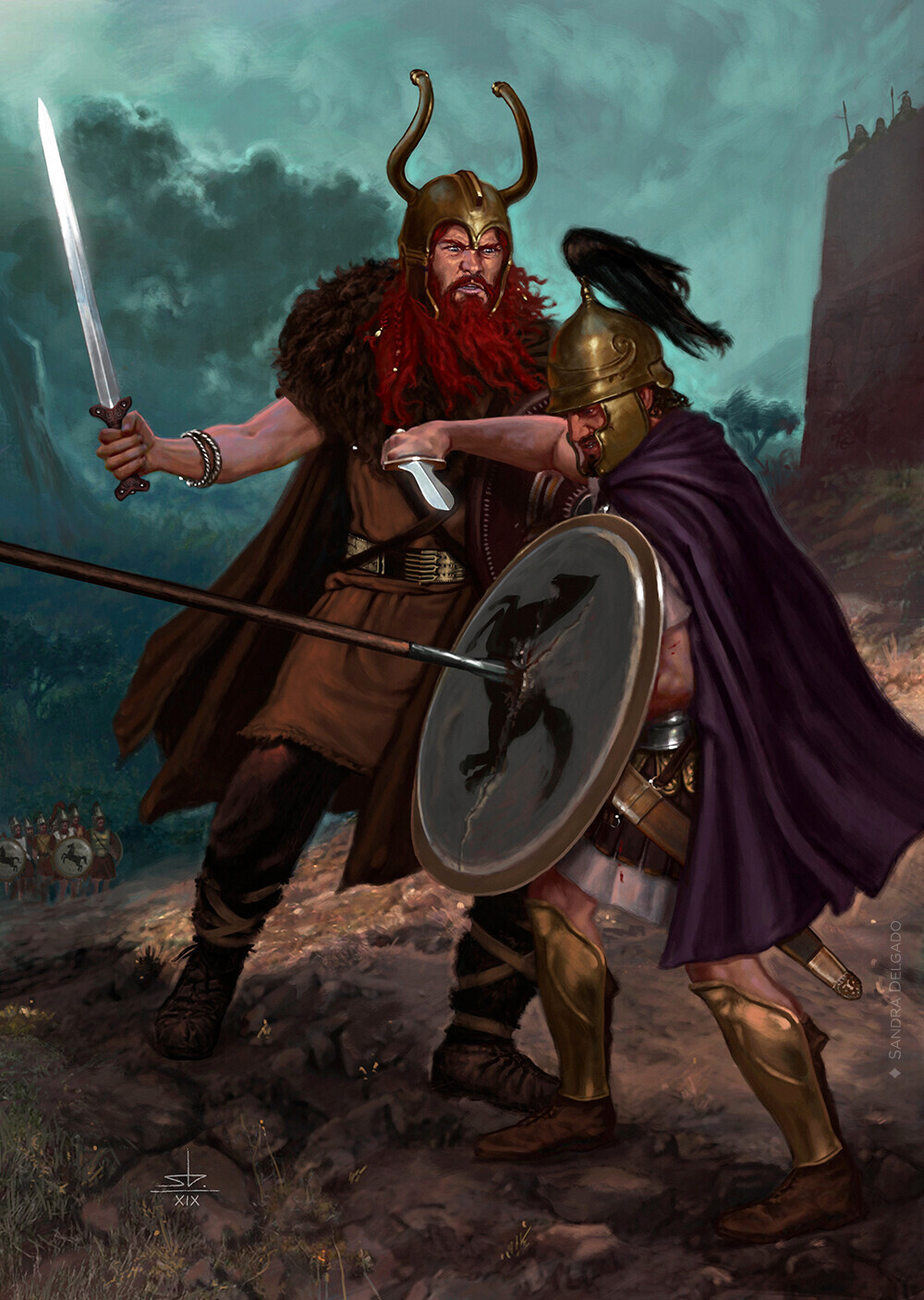 Lucha de Aníbal y Nórax de Curris por el cáliz de Melqart.